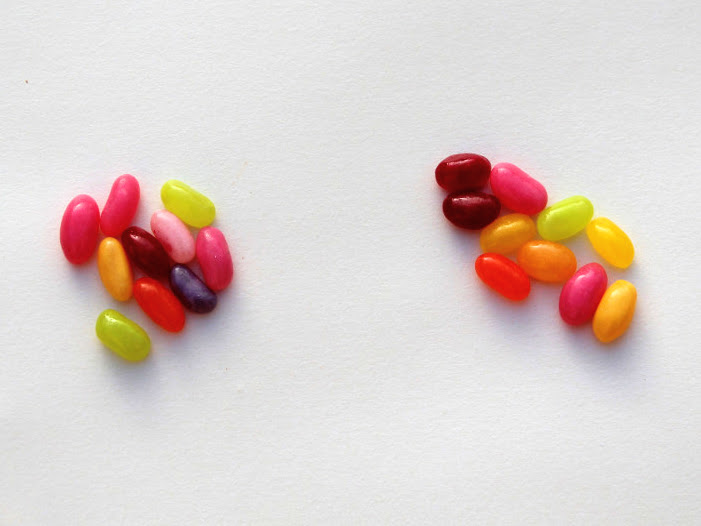 twenty beans to count in groups of ten