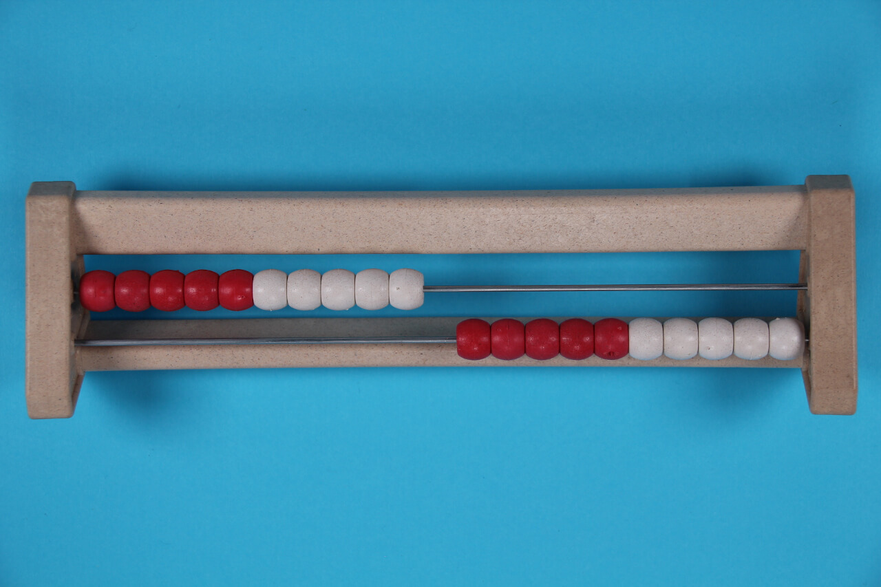 10 beads on 20 bead rekenrek