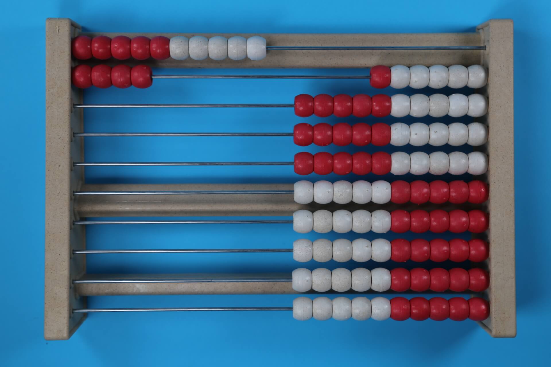 14 beads on a 100 bead rekenrek