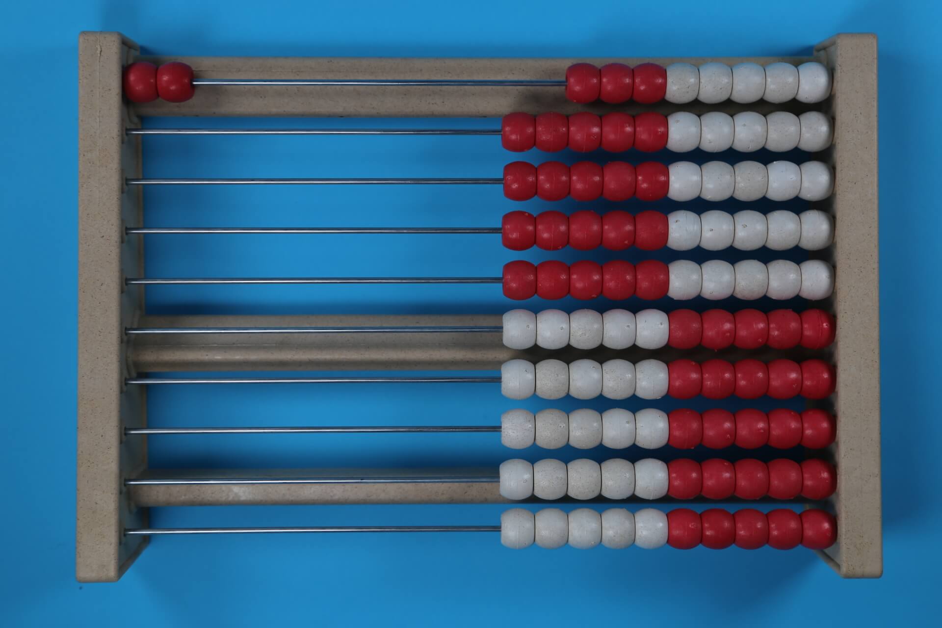 2 beads on a 100 bead rekenrek