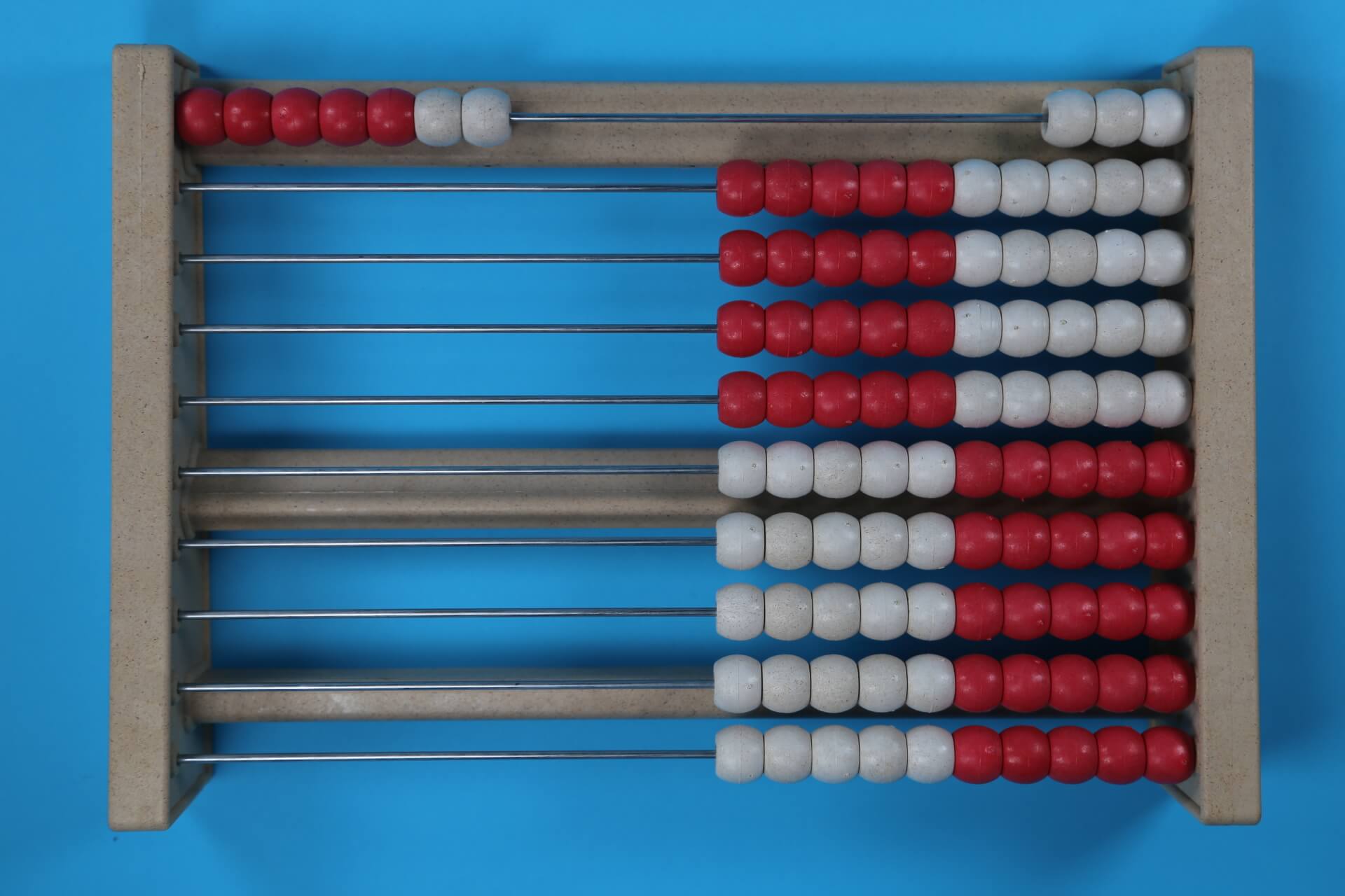 7 beads on a 100 bead rekenrek