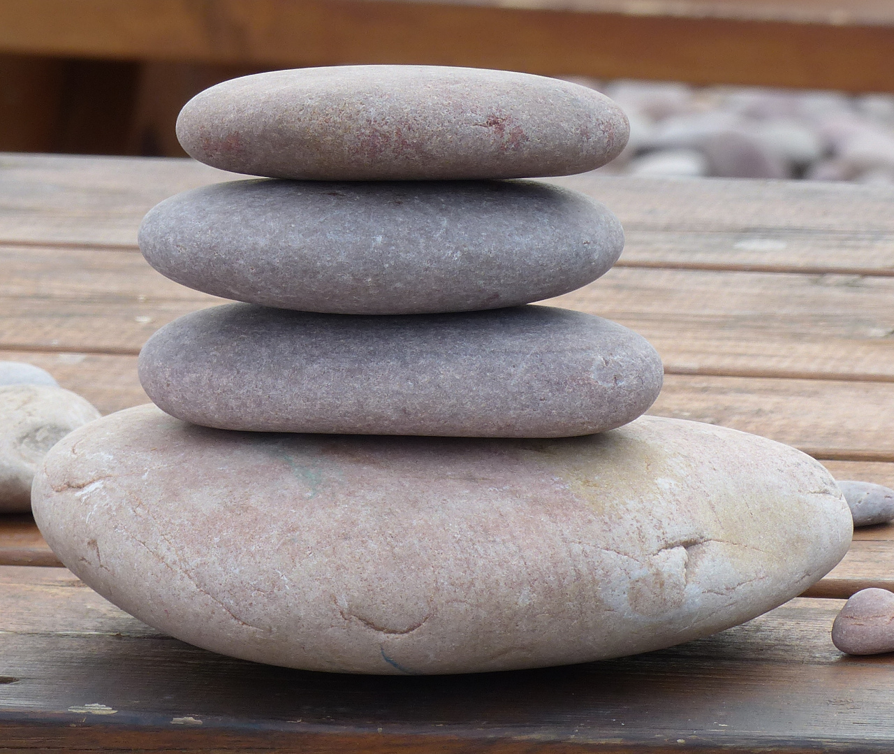 four stones on top of one another 